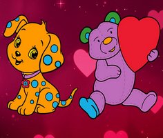 Valentine Pets Coloring Pages